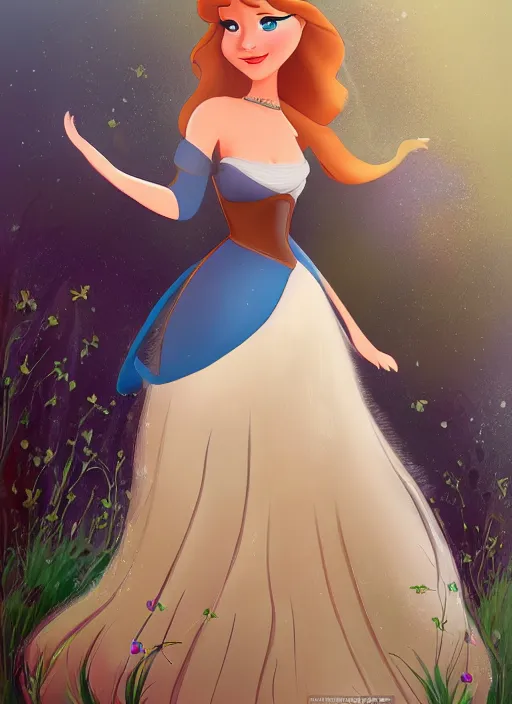 Image similar to Jennifer Lawrence as a Disney Princess, Disney movie, professional illustration, trending on art station, HD,