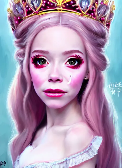 Prompt: belle delphine as queen, incredibly detailed face, true anatomy, art by wlop