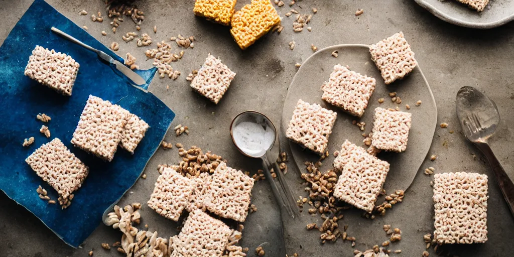 Image similar to food photography, rice krispy treats