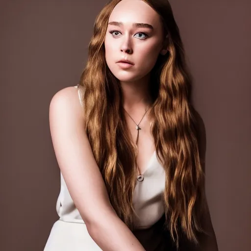 Image similar to alycia debnam carey standing while posing for a photo, award winning photography, HDR, studio lighting, dynamic pose, medium close shot, shot on Canon EOS R5, f/2.5,