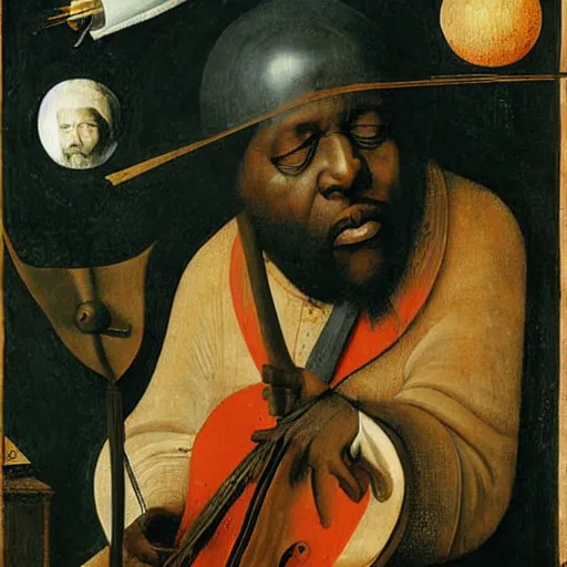 Image similar to thelonius monk by hieronymus bosch