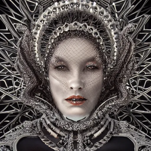 Image similar to the queen of metal, 4 k, intricate detailed, jaw dropping, gorgeous, surreal, octane render