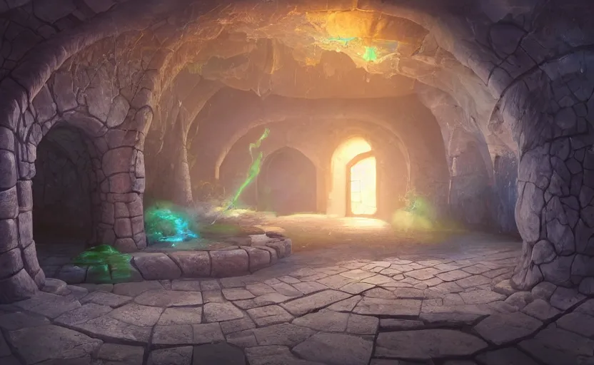 Prompt: a magical hole in the wall leads to an alternate dimension. painting, fantasy, magical particles, compute shader, soft lighting, 8 k, sharp focus, global illumination, paid artwork, portfolio, detailed and intricate environment