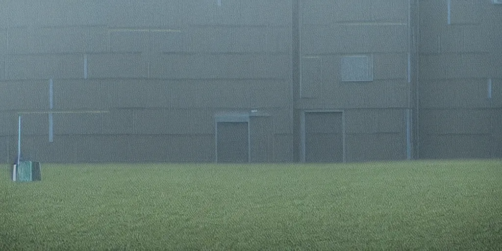 Prompt: a strange huge fluffy furry apartment building sits on the grass, film still from the movie directed by denis villeneuve with art direction by zdzisław beksinski, close up, telephoto lens, shallow depth of field