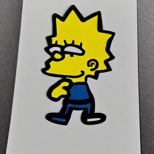 Prompt: bart simpson miniature sculpting linocut