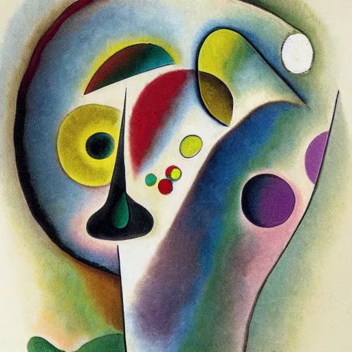 Image similar to face; a 3d abstract sketch by Kandinsky