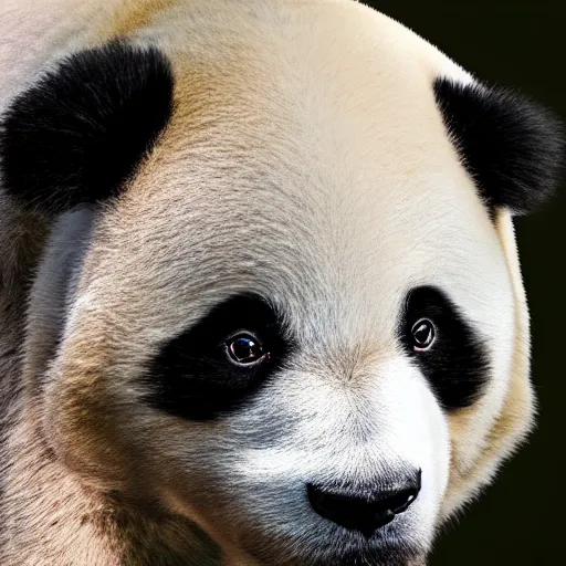 Image similar to a hybrid between a dog and a panda, photography, award - winning, national geographic channel, discovery channel, 8 k, macrophotography, close up, pentax 1 0 0 0 k