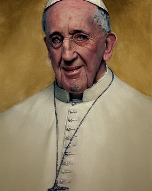 Prompt: highly detailed portait of late pope st. 2 1 savage by craig mullins and frank cadogan cowper and george clausen