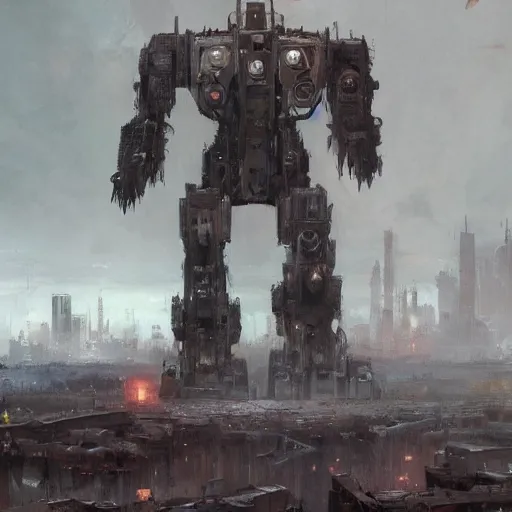 Prompt: a giant robot made from organic matter in a city, by greg rutkowski, by bayard wu, trending on artstation, digital art, apocalyptic, last moments of humanity