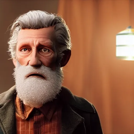 Image similar to tom holland as an old man with a beard as the new doctor who, cinematic, volumetric lighting, f 8 aperture, cinematic eastman 5 3 8 4 film, photorealistic