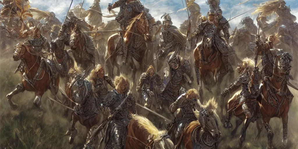 Image similar to noble warrior riders of Rohan by Mark Brooks, Donato Giancola, Victor Nizovtsev, Scarlett Hooft, Graafland, Chris Moore