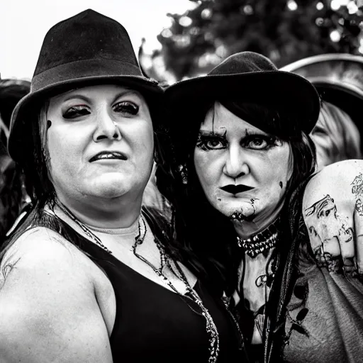 Prompt: portraits from a goth festival