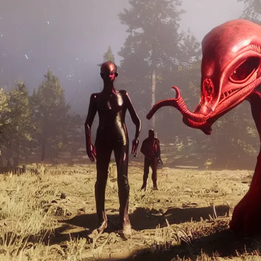 Image similar to alien in red red Redemption 2