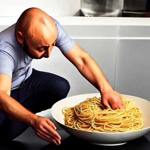 Image similar to joe bastianich puking spaghetti