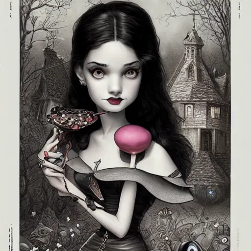 Image similar to Lofi portrait Pixar style by Joe Fenton and Stanley Artgerm and Tom Bagshaw gothic