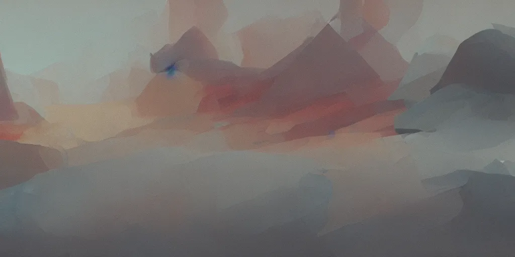 Image similar to abstract landscape painting at 12:00 by james jean and David Schnell, rendering, redshift, octane