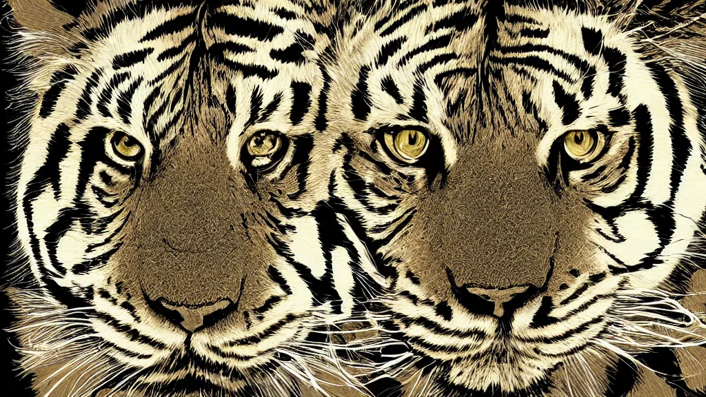 Image similar to digital art coherent irregular polygon tiger