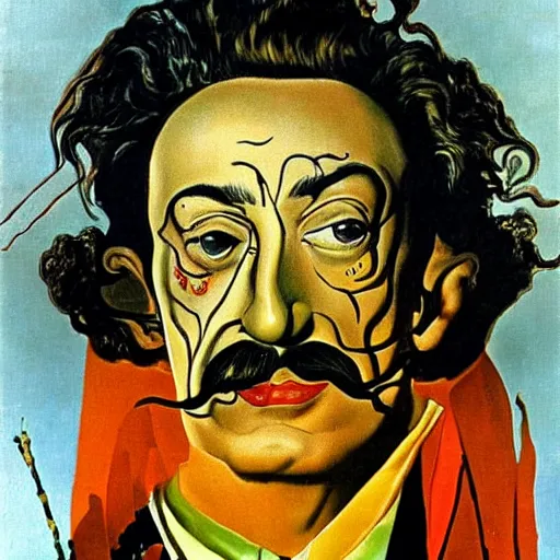 Image similar to Salvador Dalí portrait by Salvador Dalí, Surrealism, Atomic, Portlligat