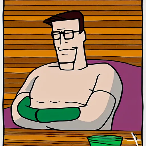 Prompt: hank hill by warren louw