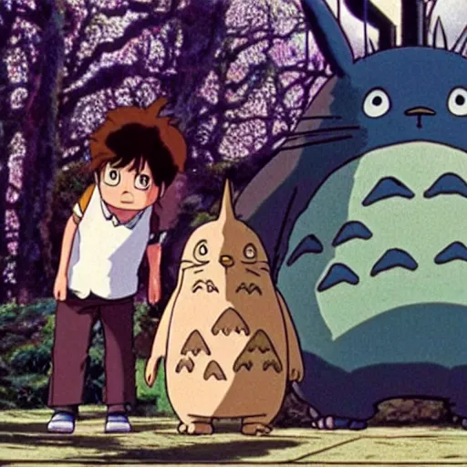 Prompt: A still of harry potter in My Neighbor Totoro (1988)