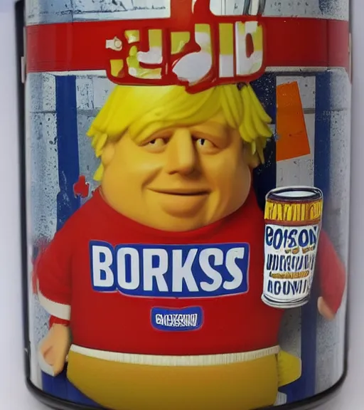 Image similar to boris johnson holding can of baked beans funko pop still sealed in box, ebay listing