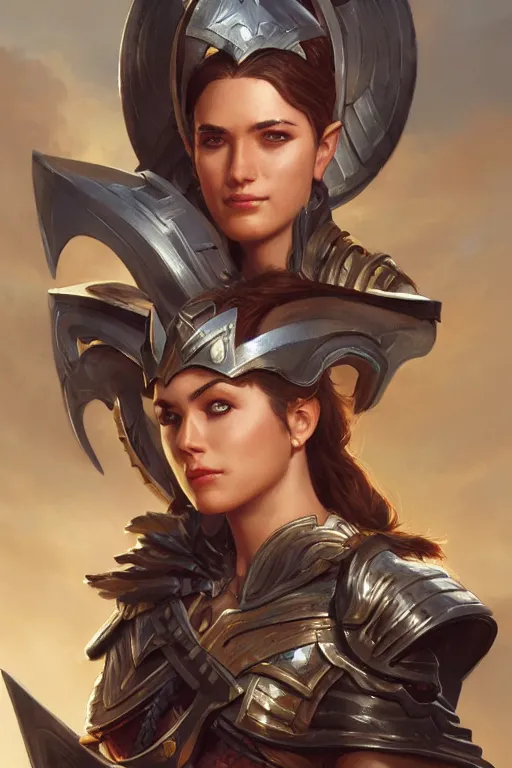 Image similar to amazon valkyrie athena, d & d, fantasy, portrait, highly detailed, headshot, digital painting, trending on artstation, concept art, sharp focus, illustration, art by artgerm and greg rutkowski and magali villeneuve