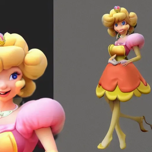 Image similar to a beautiful photo of princess peach as a real life person, posing, ultra details, trending on artstation