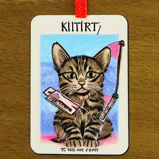 Image similar to kitten tarot card