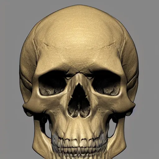 Image similar to human skull design with ornaments, 3 d sculpt