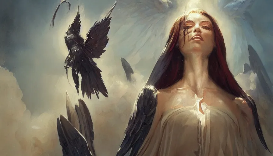 Image similar to A beautiful painting of archangel gabriel by greg rutkowski and Kalin Popov , Trending on artstation HD.