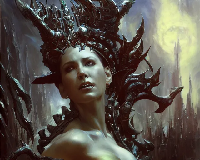 Image similar to queen of blades, throne of darkness highly detailed painting by gaston bussiere, craig mullins, j. c. leyendecker 8 k