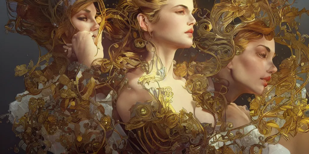 Prompt: common wealth, decentralized autonymous organisation, investment, crypto, nft, money, networking, intricate, very very beautiful, elegant, highly detailed, digital painting, artstation, concept art, smooth, sharp focus, illustration, art by artgerm and greg rutkowski and alphonse mucha