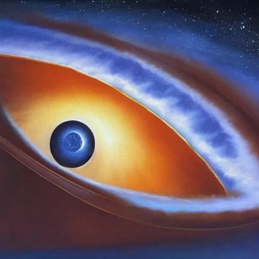 Image similar to the eye of the cosmos, by vladimir kush