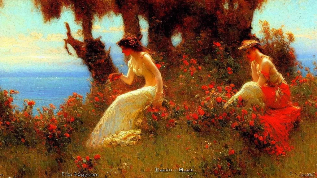 Prompt: beautiful view, painted by gaston bussiere,