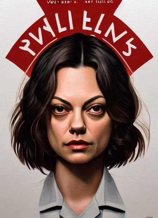 Image similar to twin peaks movie poster art, portrait of mila kunis, from scene from twin peaks, clean, simple illustration, nostalgic, domestic, highly detailed, digital painting, artstation, concept art, smooth, sharp focus, illustration, artgerm, donato giancola, joseph christian leyendecker, wlop