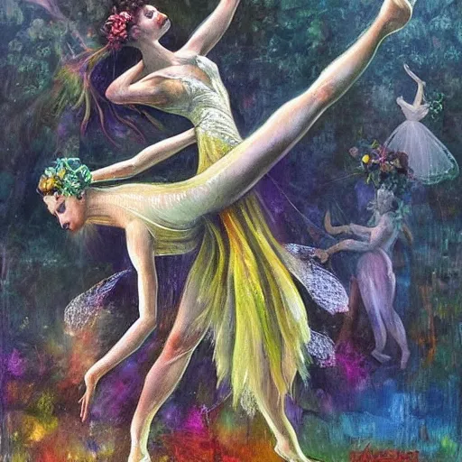 Prompt: dance of the fae by marcel caram and elena vizerskaya