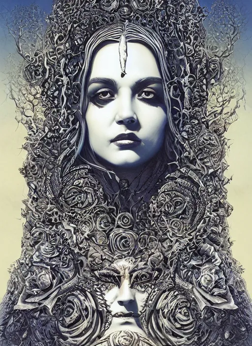 Image similar to Hel goddess painting by Dan Hillier, trending on artstation, artstationHD, artstationHQ, 4k, 8k
