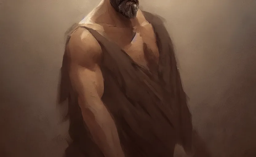 Prompt: a painting of the all father trending on artstation in the style of greg rutkowski, beautiful, male, sensual, wise, natural skin, black beard, leader, staff, 1 5 0 0 s