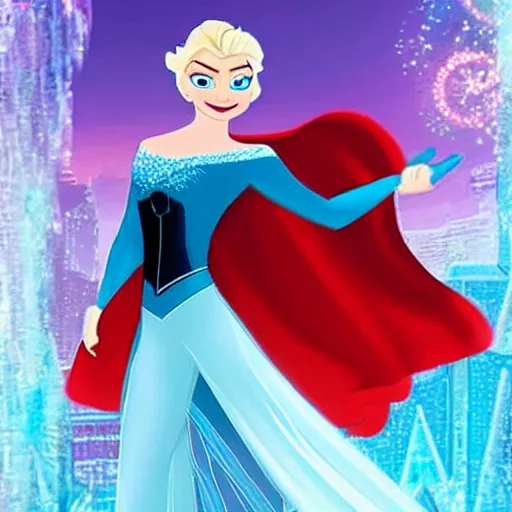 Prompt: elsa as a superhero