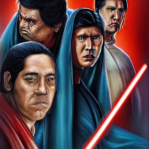 Prompt: tamales drama movie poster, hyper realistic, star wars style