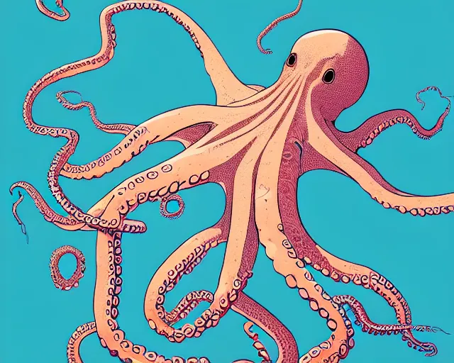 Image similar to a cell shaded an octopus with the planet earth globe as his body, illustration, full body wide shot, subtle colors, post grunge, concept art by josan gonzales and wlop, by james jean, Victo ngai, David Rubín, Mike Mignola, Laurie Greasley, highly detailed, sharp focus, alien, Trending on Artstation, HQ, deviantart, art by artgem