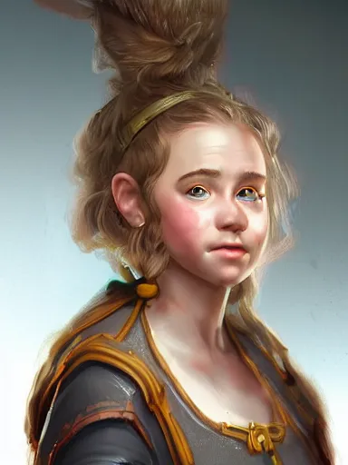 Image similar to dwarf girl, portrait, digital painting, elegant, beautiful, highly detailed, artstation, concept art