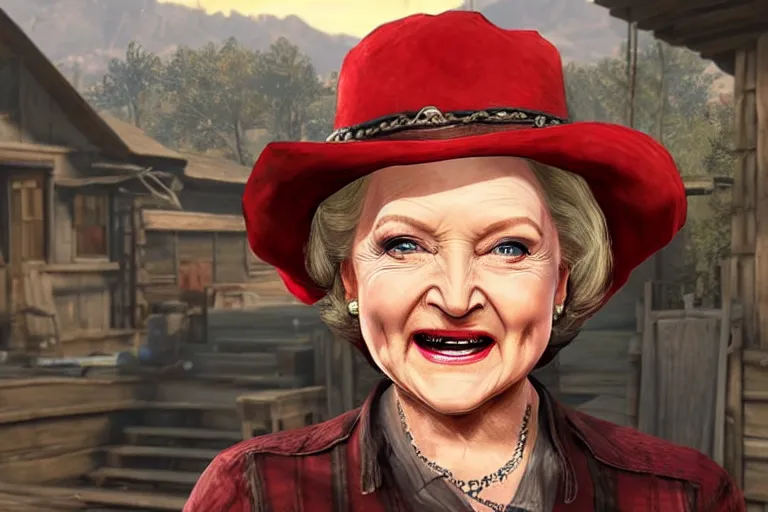 Image similar to betty white in red dead redemption 2