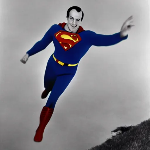 Image similar to valery giscard d'estaing as 1 9 6 0 s superman