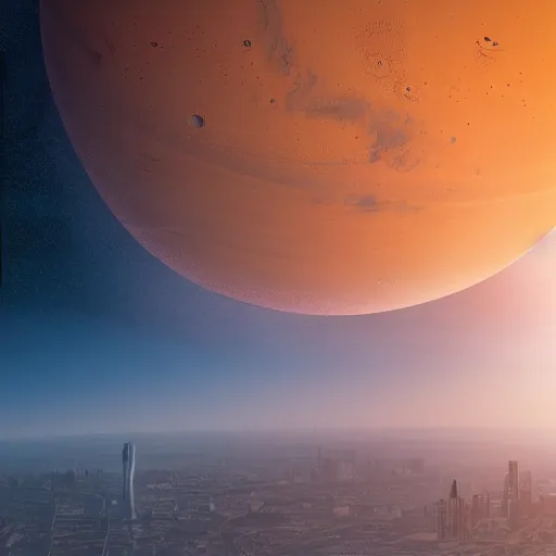 Image similar to The city of paris on mars, hyper-realistic, 8K HDR.