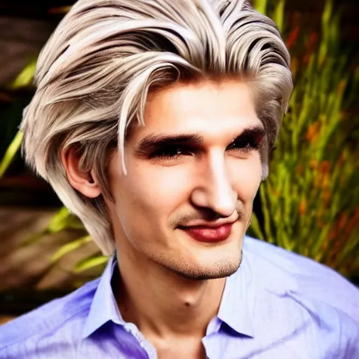 Image similar to really handsome gigachad xqc, beauty magazine photograph