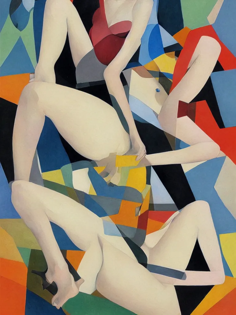 Image similar to shaded cubism, oil painting by coby whitmore