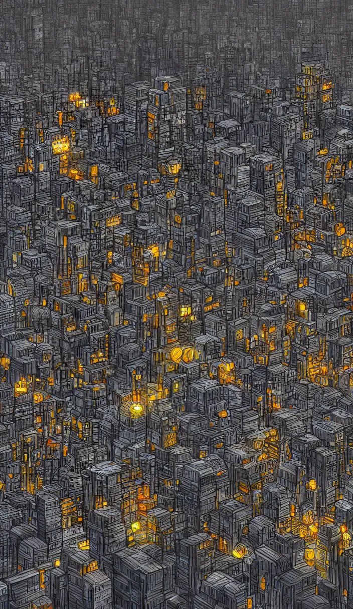 Image similar to cityscape with huge piles of crypto coins, concept art, award winning concept art, trending on artstation