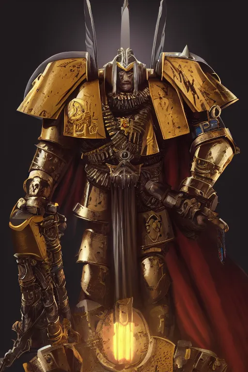 Image similar to queen portrait heros warhammer 4 0 k horus heresy fanart - the primarchs emperor by johannes helgeson animated with vfx concept artist & illustrator global illumination ray tracing hdr fanart arstation zbrush central hardmesh 8 k octane renderer comics stylized