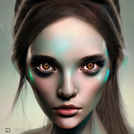 Image similar to portrait of a beautiful seductive artificial intelligence muse artstation concept art